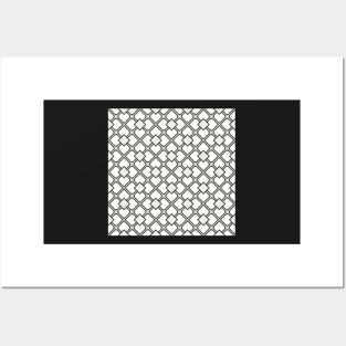 Mosaic Tile White and Black Posters and Art